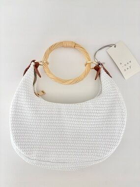 A NEW DAY Straw Bracelet Bag White NWT